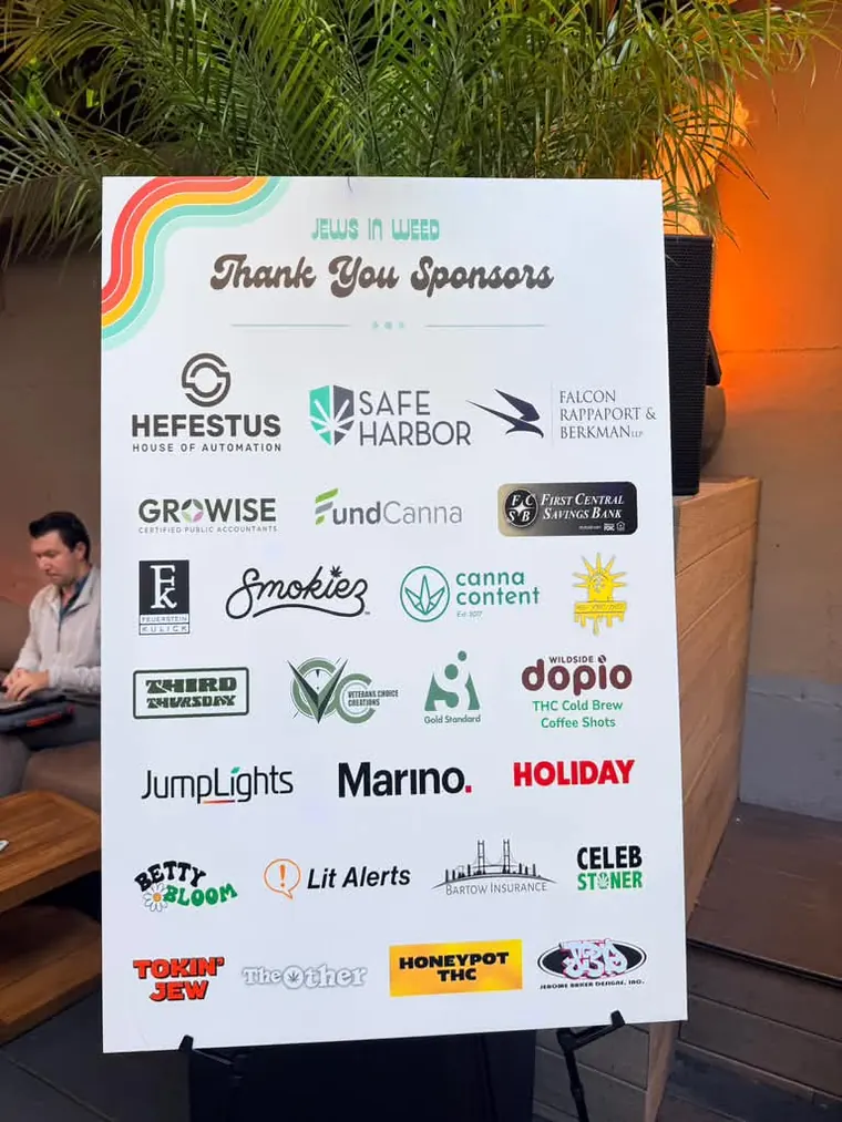 Thank You Sponsors board listing the morning's sponsors